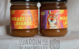 Pot de confiture de mirabelle et lavande bio du jardin des Planchelles Pot de confiture de mirabelle et lavande bio du jardin des Planchelles