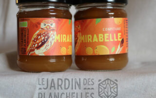 Pot de confiture de mirabelle bio du jardin des Planchelles