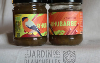 Pot de confiture de rhubarbe bio du jardin des Planchelles Pot de confiture de rhubarbe bio du jardin des Planchelles